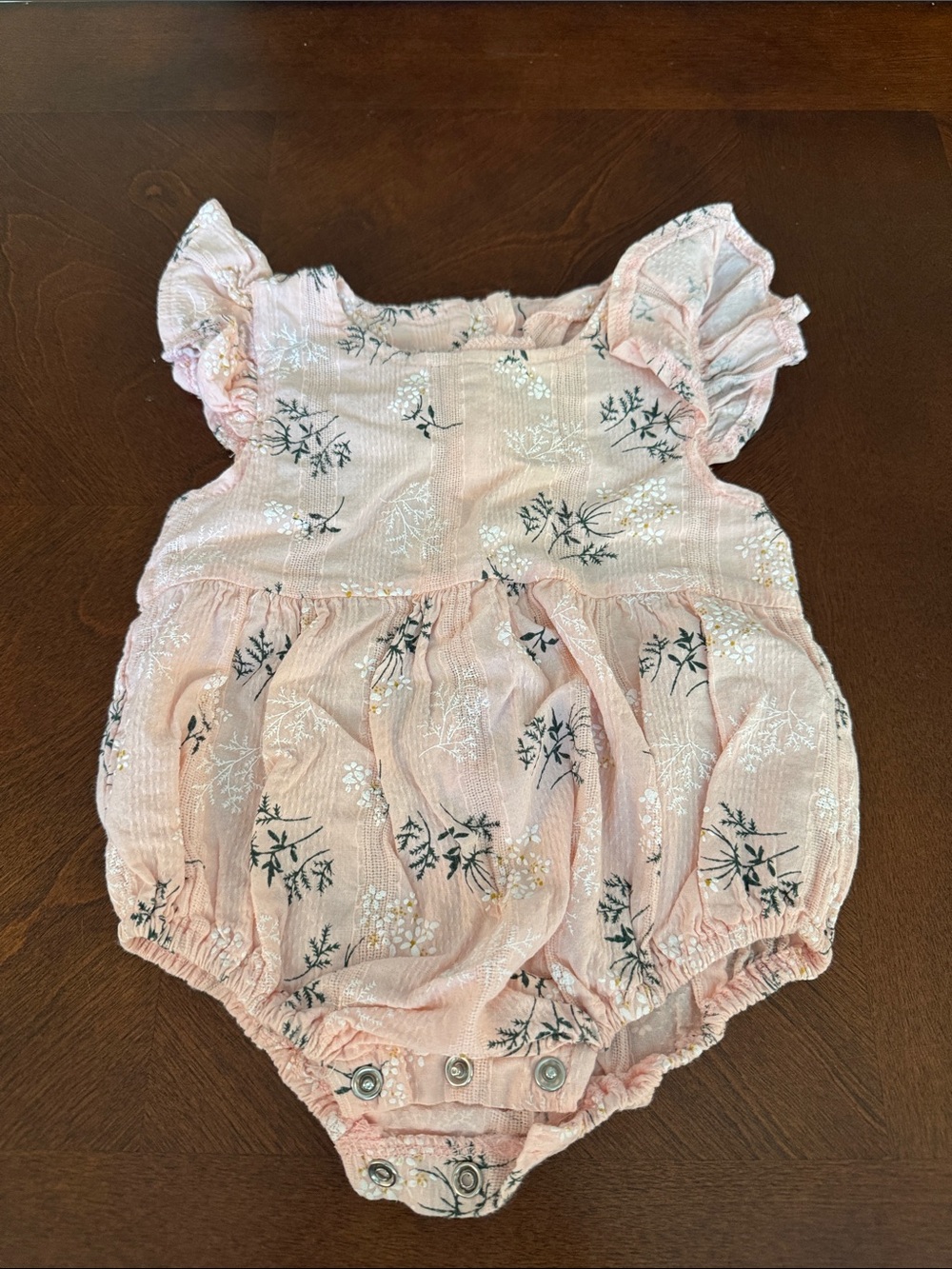 Source Unknown Pink Floral Baby One-Piece Romper